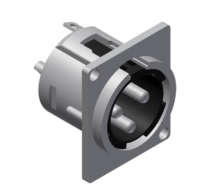 XLR chassis 3-pole han D-series