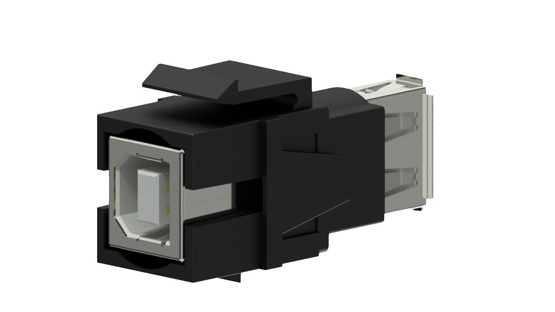 Keystone adapter usb 2.0a til usb 2.0b, Sort