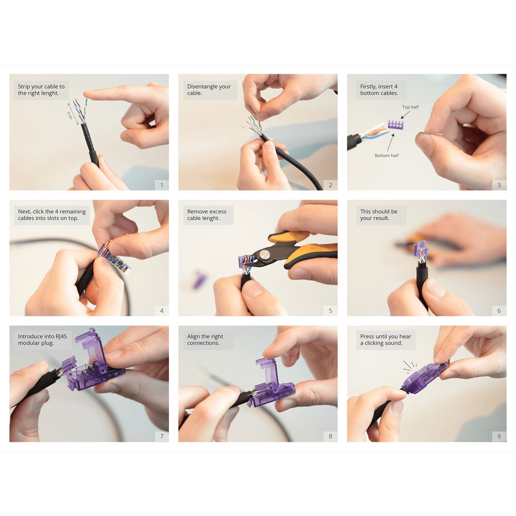 ProCab CAT6A RJ45 modular stik, uskærmet