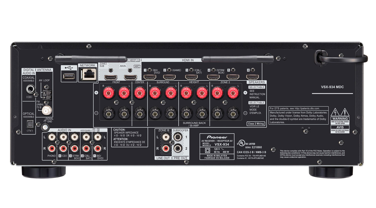 Pioneer VSX-935 7.2-kanal Receiver (Sort, 7x165W)