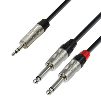 Y-splitkabel Minijack til 6,3mm Jack (1,5m)
