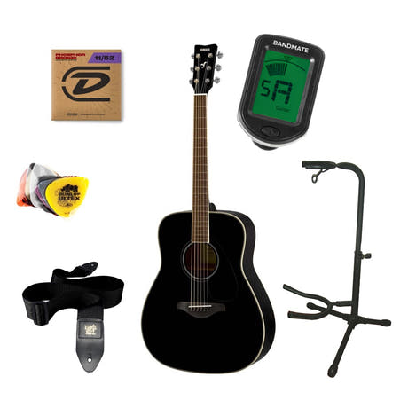 Yamaha FG820 BLII Western Guitar Startpakke (Sort)