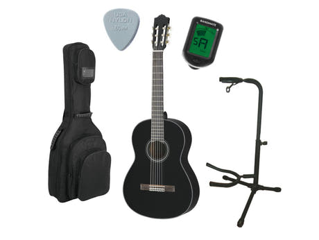 Yamaha C40II Klassisk Spansk Guitar Startpakke (Sort)