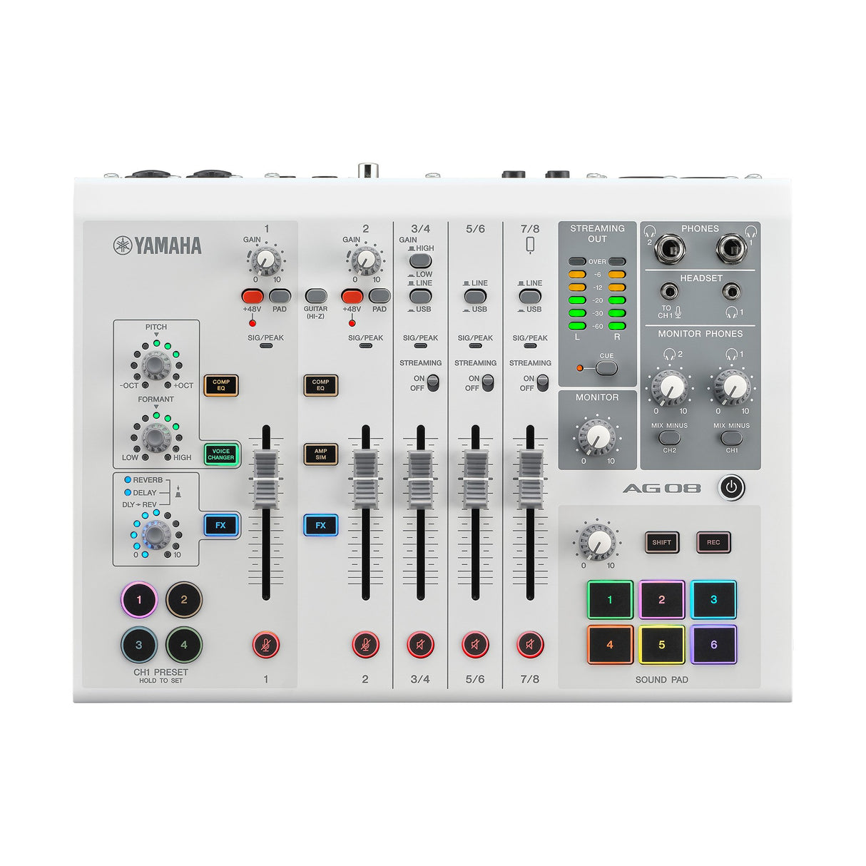 Yamaha AG08 Live Streaming Mixer (Hvid)