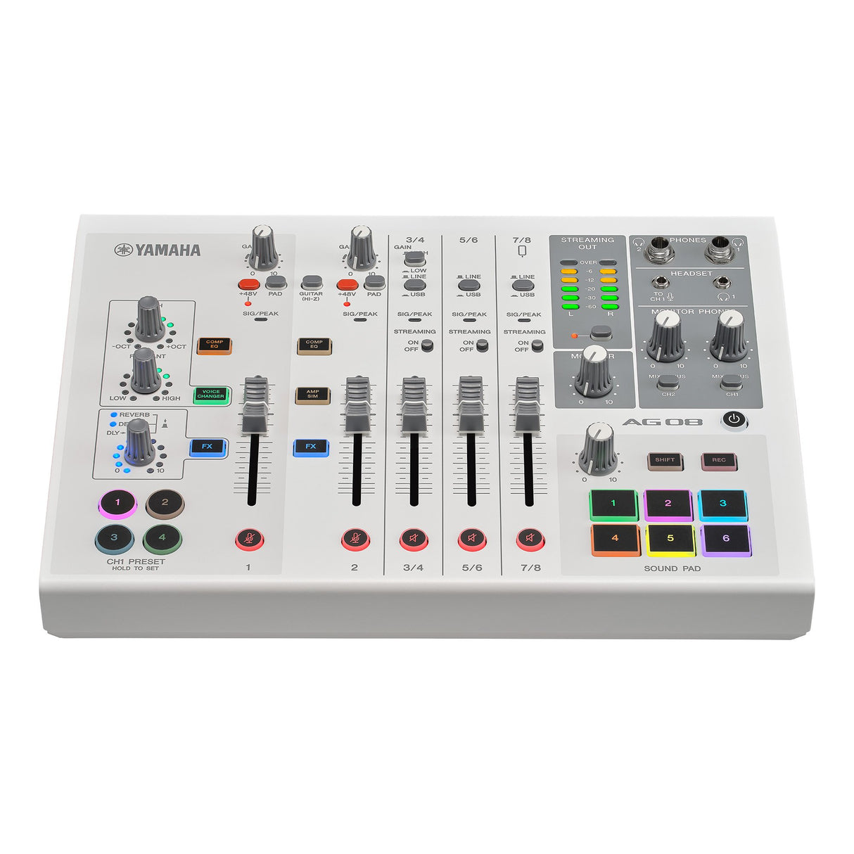 Yamaha AG08 Live Streaming Mixer (Hvid)