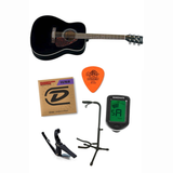Yamaha F370 Western Guitar (Sort) Bundle