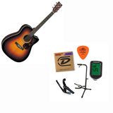 Yamaha FX370C Western Guitar (Tobacco Brown Sunburst) Bundle