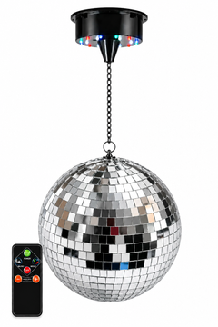 Light4Me Spejlkugle 30 cm med LED, Motor og Fjernbetjening