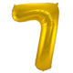 7 Formet Nummer Folieballon (Guld, 86 cm)