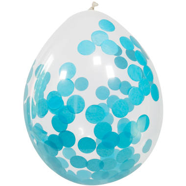 Balloner m. Konfetti (Blå, 30cm)