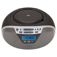 AIWA CDT-200 Boombox – CD, Bluetooth, USB & FM-radio, sølv