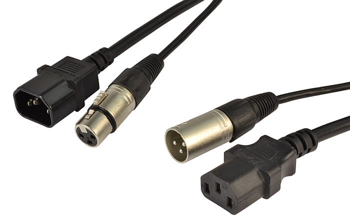 IEC & XLR kombi kabel (LYD, 3m)