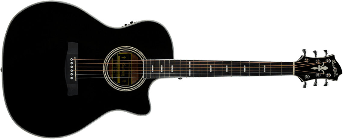 Hagstrom Siljan II Grand Auditorium Western Guitar (Sort)