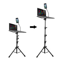Laptop- og projektorstativ med smartphoneholder