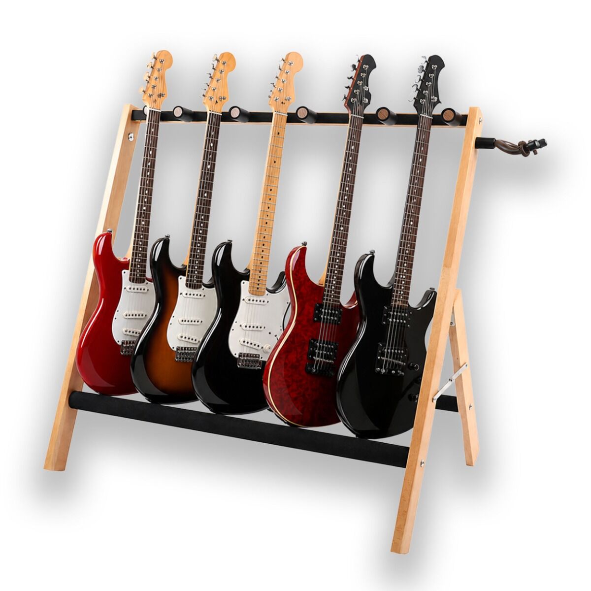 DNA GS5 Guitarstativ til 5 Guitarer - Foldbart Stativ i Bøgetræ