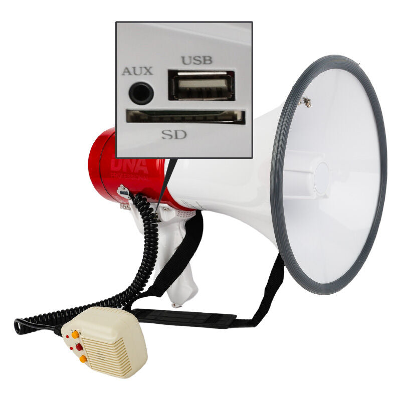 DNA MEGA2 Megafon 50W med Bluetooth, USB, AUX & MicroSD