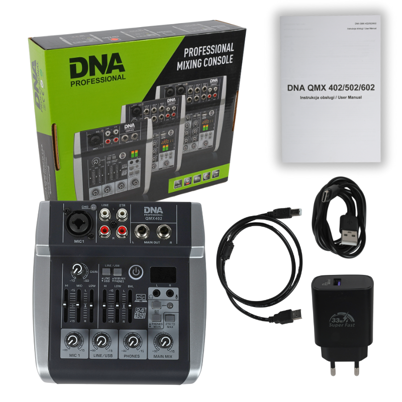 DNA QMX402 lydmixer 3 kanaler og Bluetooth