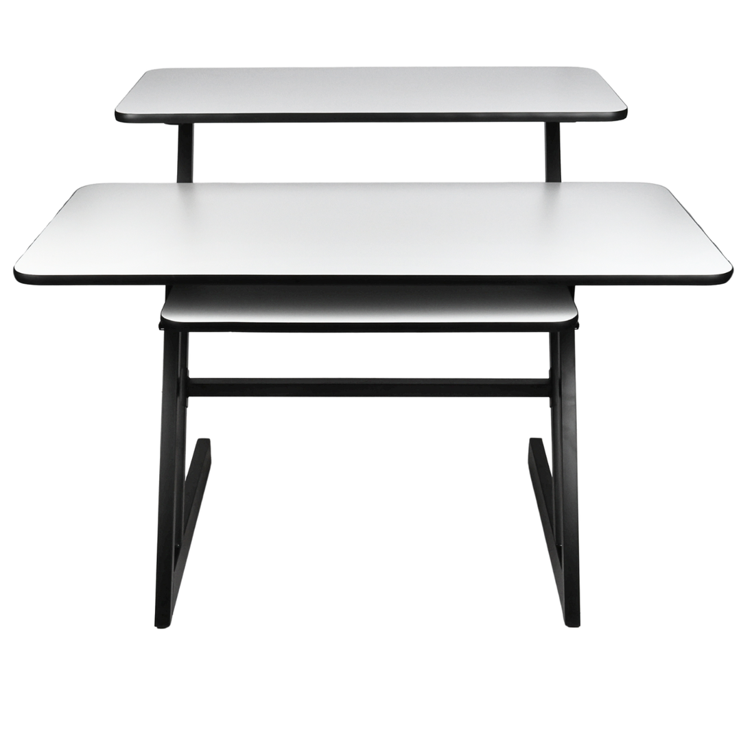 Studiebord med hylder og udtræk til keyboard (120 cm)