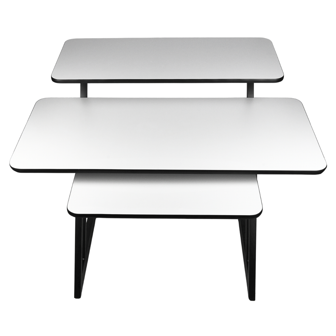 Studiebord med hylder og udtræk til keyboard (120 cm)