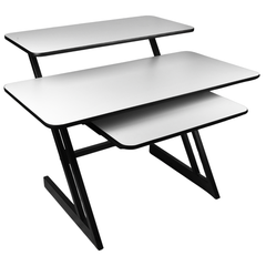 Studiebord med hylder og udtræk til keyboard (120 cm)
