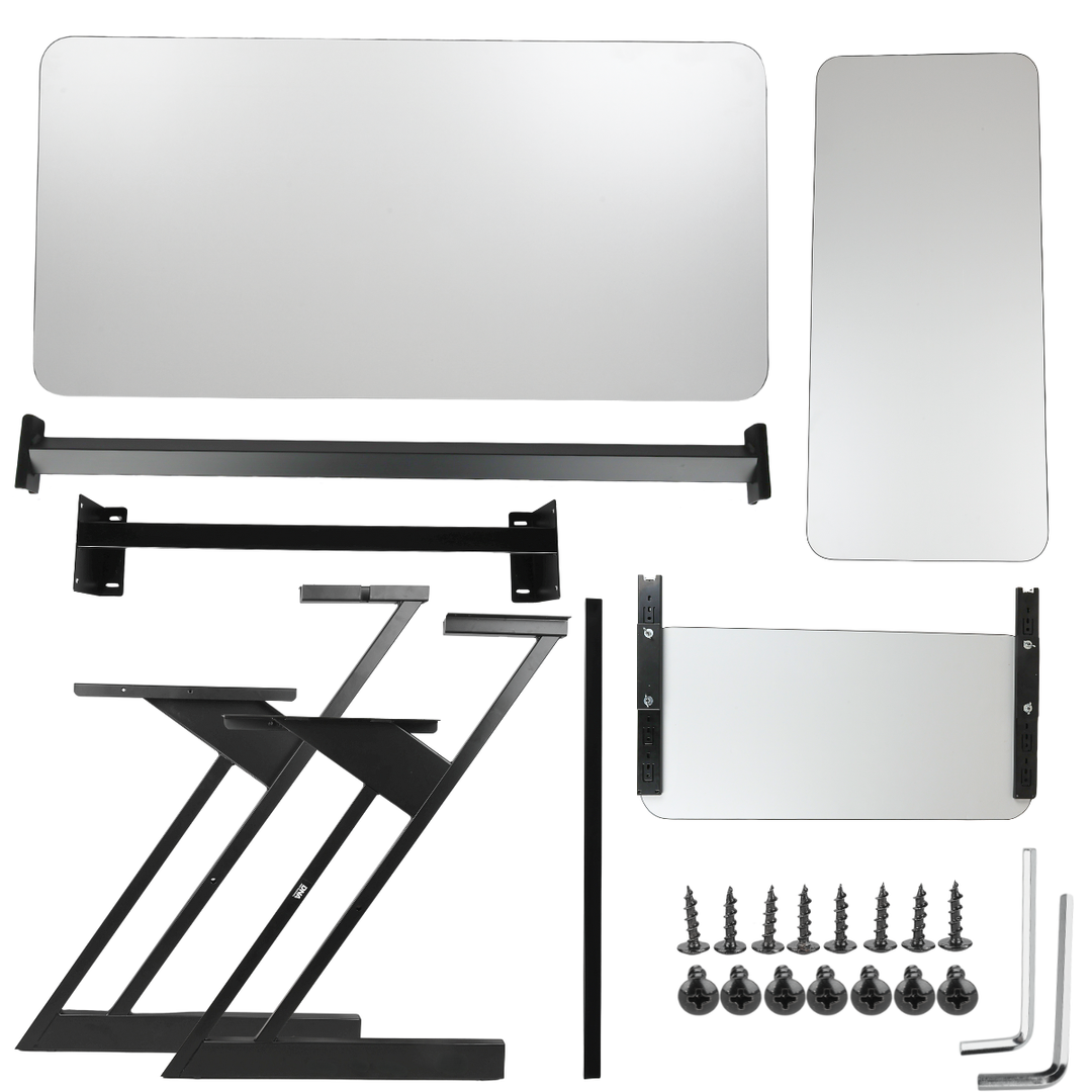 Studiebord med hylder og udtræk til keyboard (120 cm)