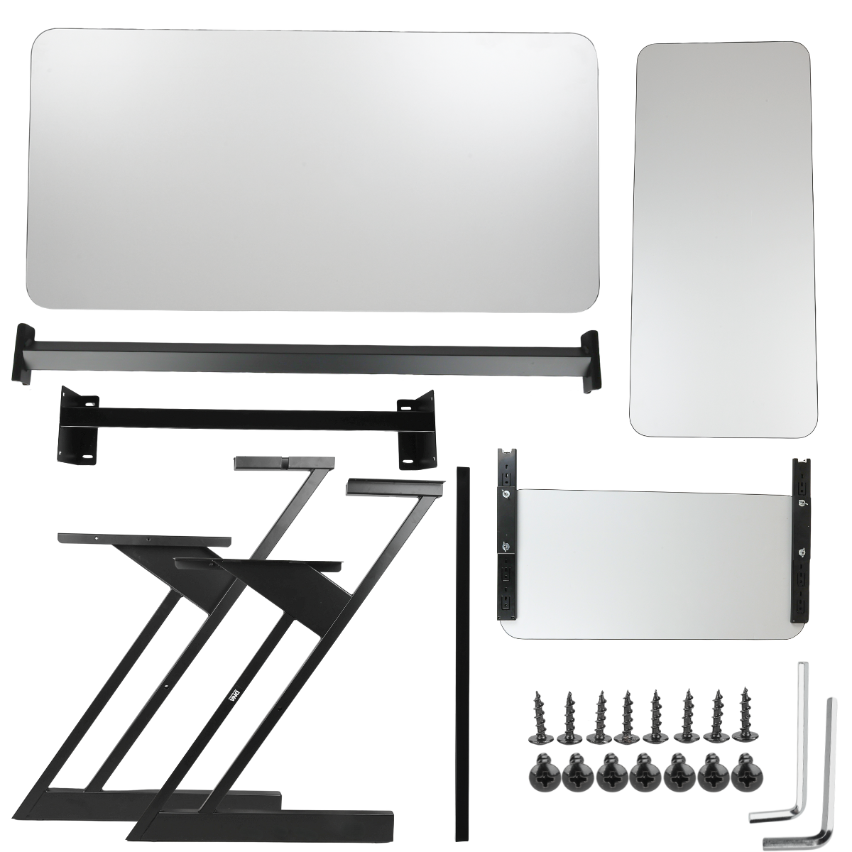 Studiebord med hylder og udtræk til keyboard (120 cm)