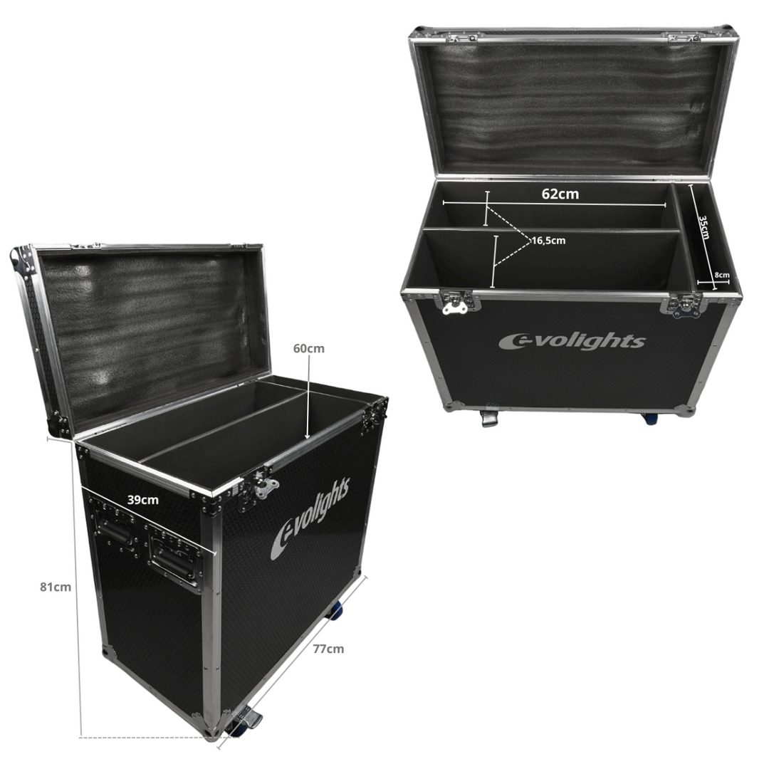 Flightcase til 2 x Evolights Lumen 7 Ring