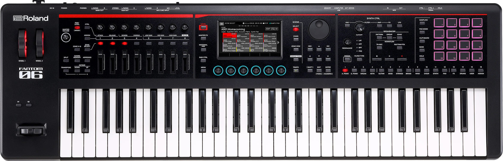 Roland Fantom-06 61 Synthesizer (Sort)