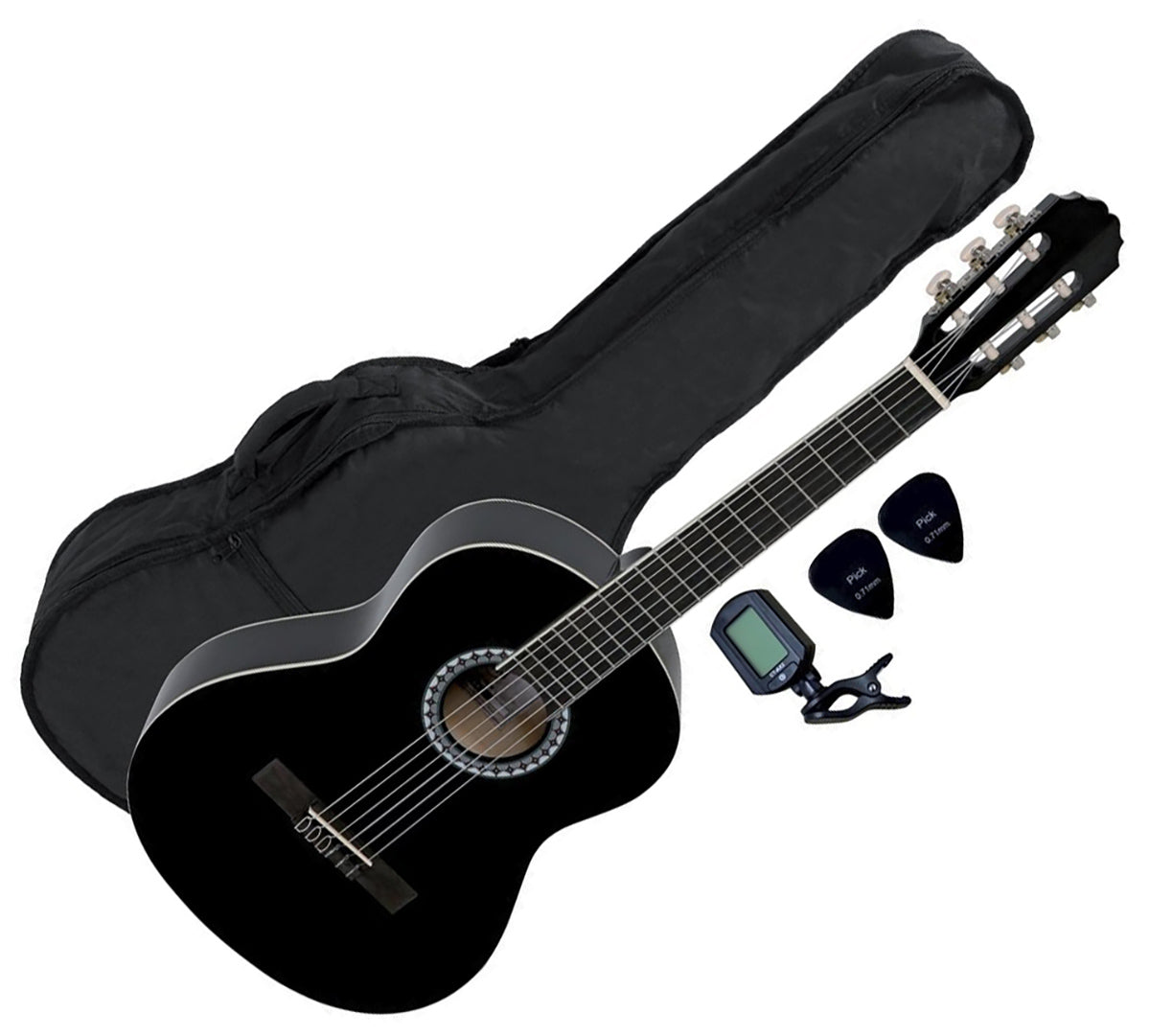 Spansk guitarpakke 4/4, sort