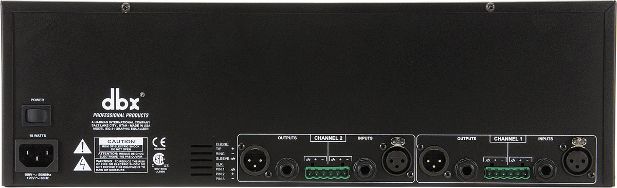 dbx iEQ31 2x 31 Bånd Grafisk Equalizer/Limiter