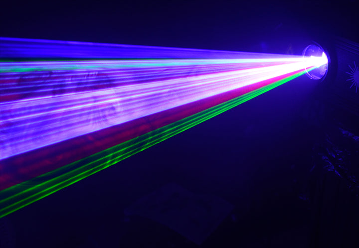Ibiza Laserlys m. DMX og ILDA (RGB, 1100MW)