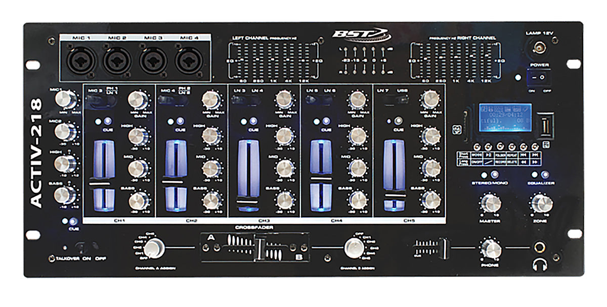 BST AT-218 DJ Mixer 6 kanaler med Bluetooth
