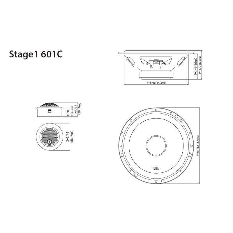 JBL Stage1 601C Bilhøjttalersæt (16cm)