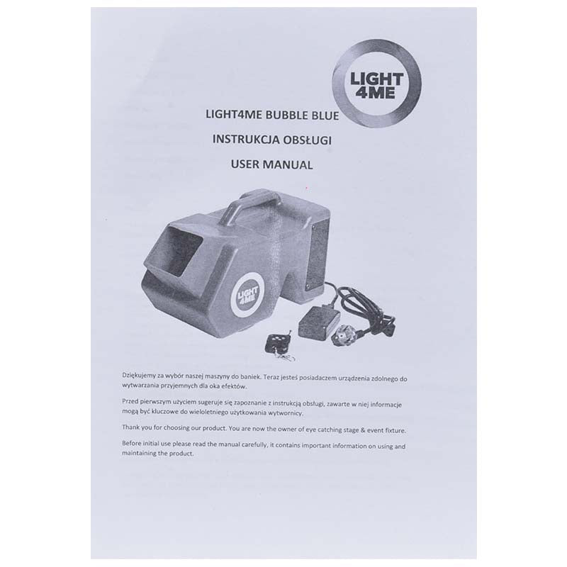 LIGHT4ME BUBBLE BLUE effektiv boblemaskine