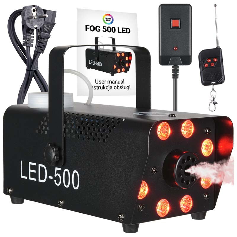 Light4Me Fog 500 LED Røgmaskine 500W med RGB LED Lys