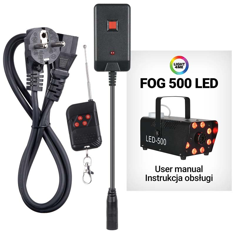 Light4Me Fog 500 LED Røgmaskine 500W med RGB LED Lys