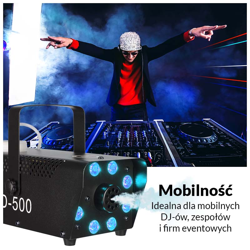 Light4Me Fog 500 LED Røgmaskine 500W med RGB LED Lys