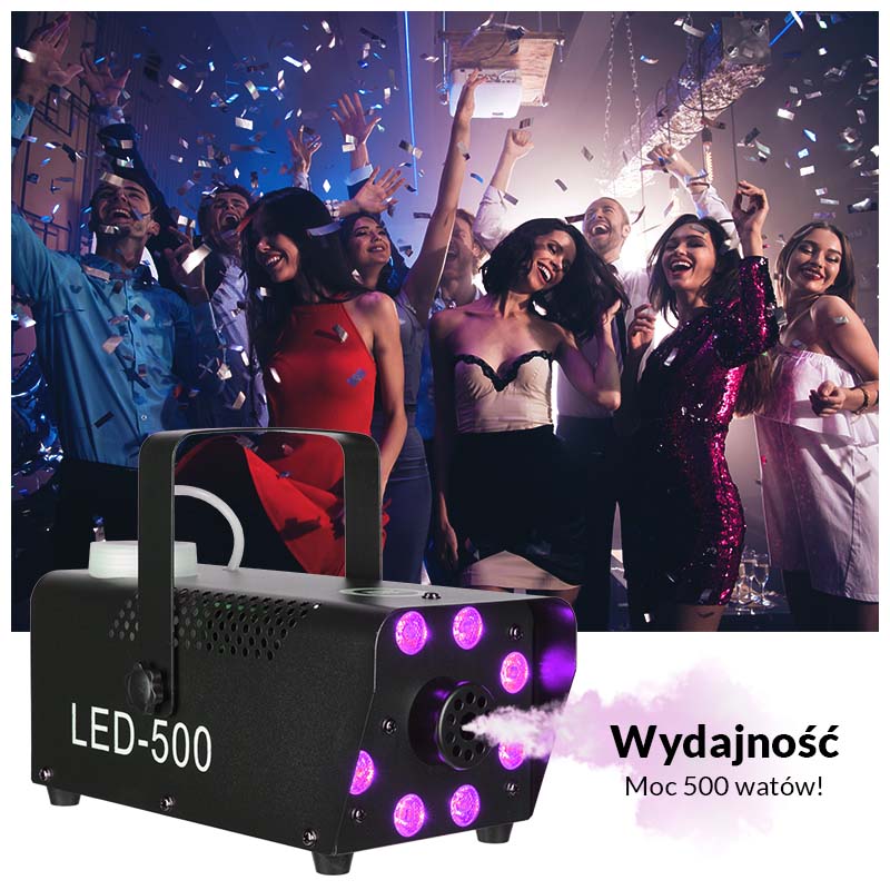 Light4Me Fog 500 LED Røgmaskine 500W med RGB LED Lys