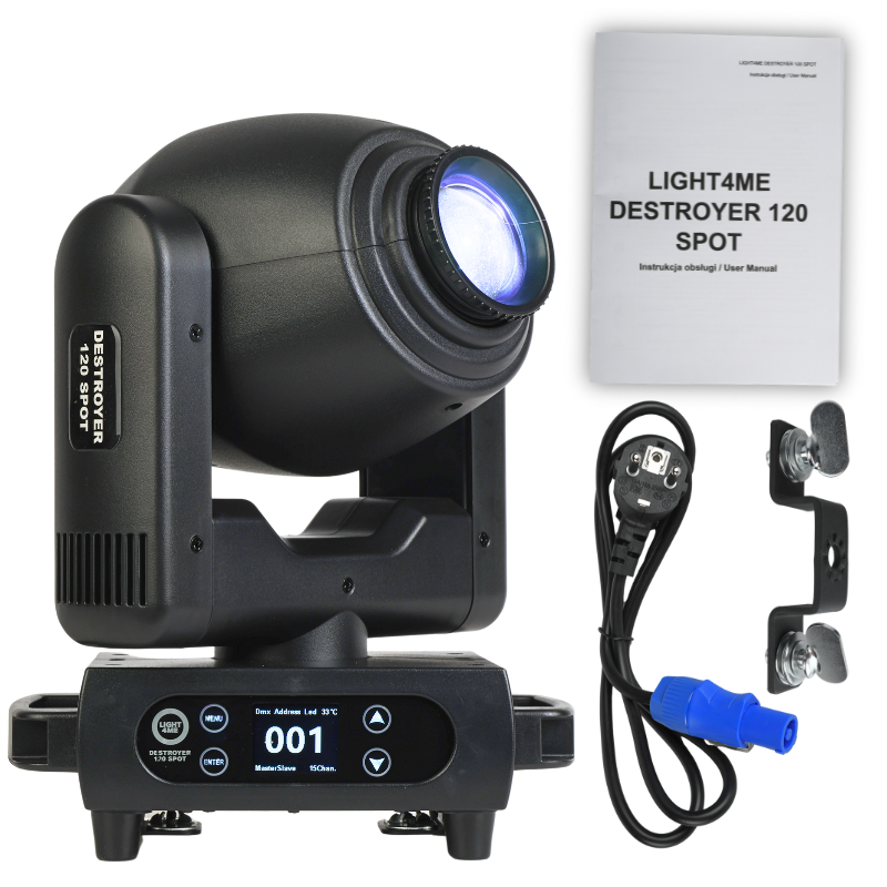 Light4Me Destroyer 120W Spot Moving Head LED