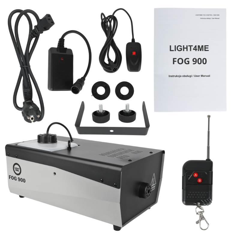 Light4Me Fog 900 V2 Røgmaskine 900W med Trådløs Fjernbetjening