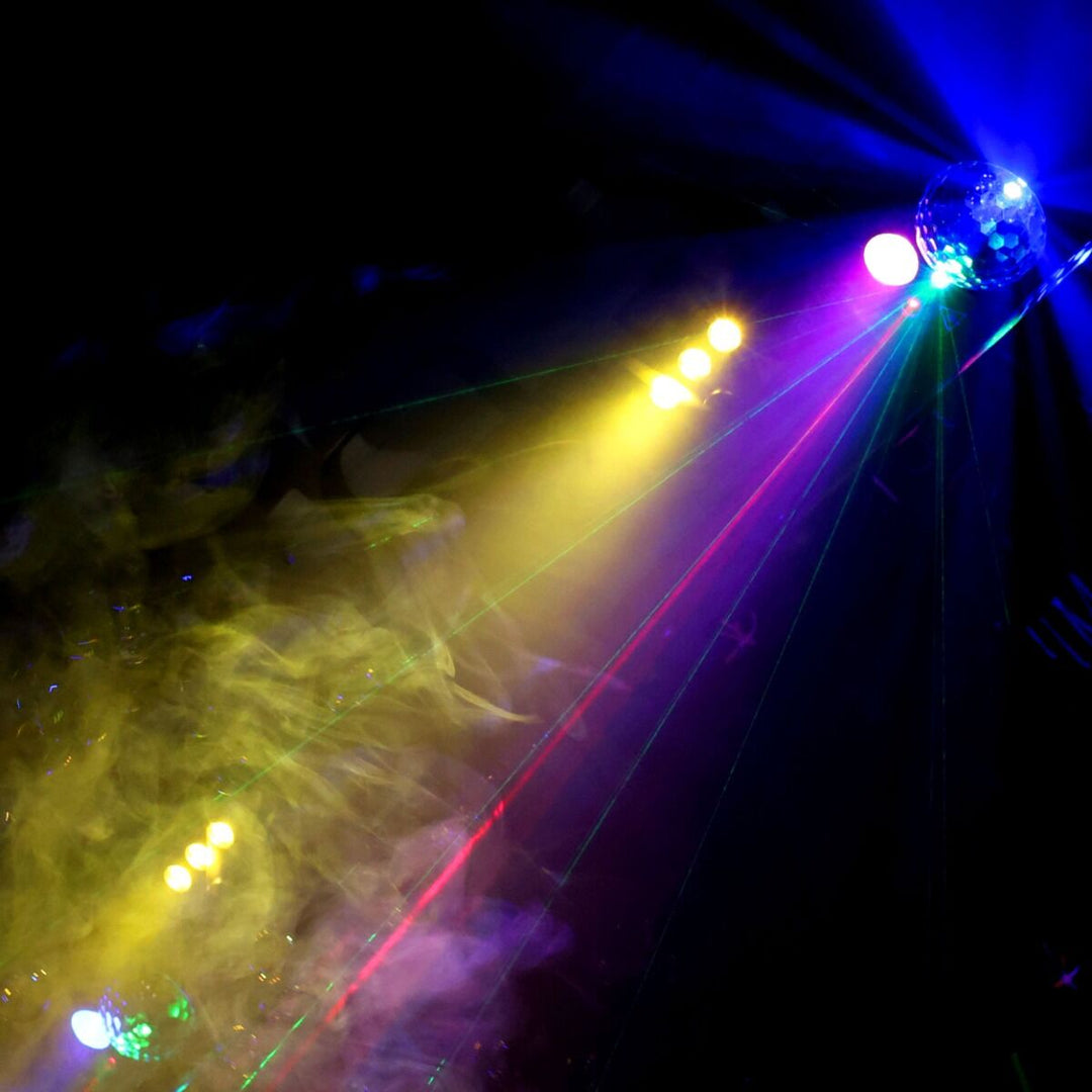 Light4Me GIG SET 2 Festpakke – Røgmaskine, Boblemaskine & 4-i-1 Lyseffekt