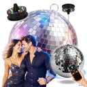 Light4Me Spejlkugle 20 cm med LED, Motor og Fjernbetjening