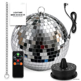 Light4Me Spejlkugle 20 cm med LED, Motor og Fjernbetjening