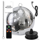 Light4Me Spejlkugle 30 cm med LED, Motor og Fjernbetjening