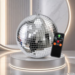 Light4Me Spejlkugle 30 cm med LED, Motor og Fjernbetjening