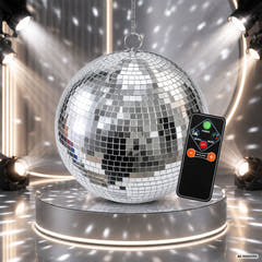Light4Me Spejlkugle 40 cm med LED, Motor og Fjernbetjening