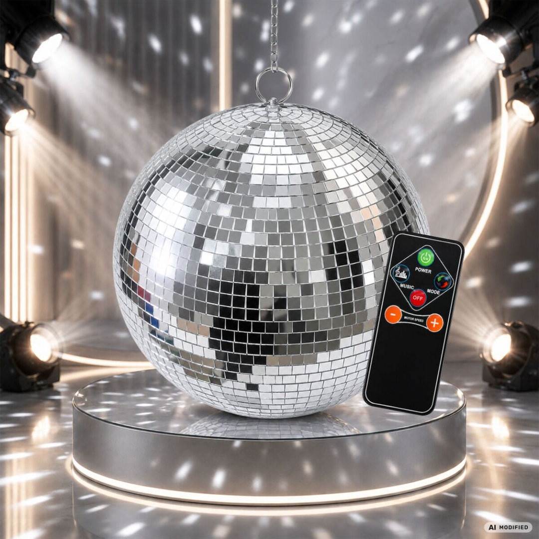 Light4Me Spejlkugle 40 cm med LED, Motor og Fjernbetjening