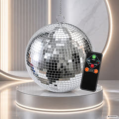 Light4Me Spejlkugle 40 cm med LED, Motor og Fjernbetjening