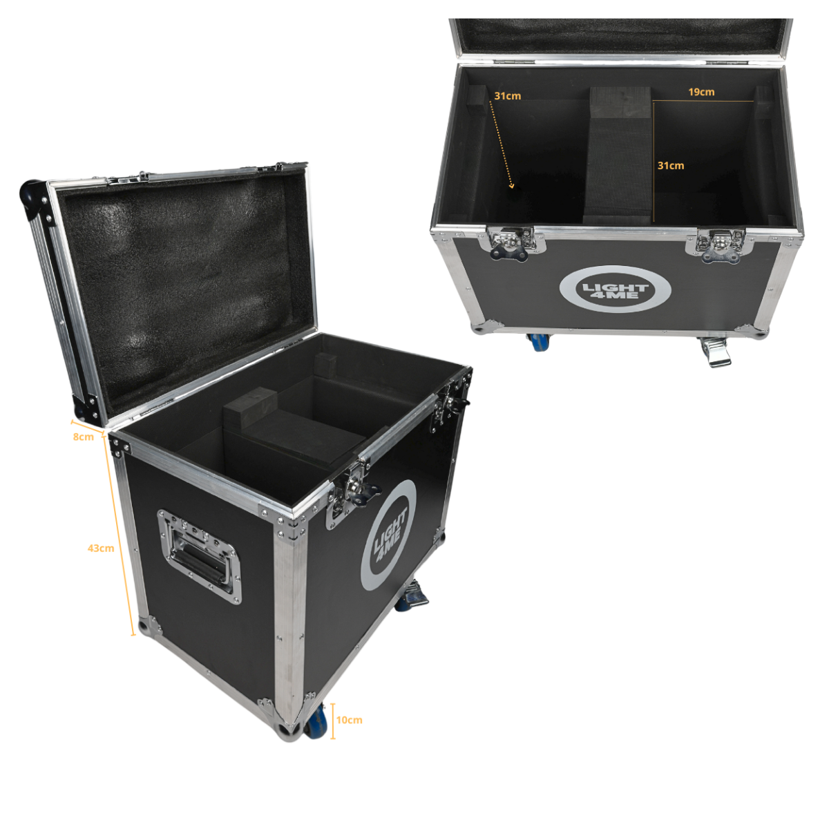 Light4me flightcase til 2 x Zoom Wash 19X15