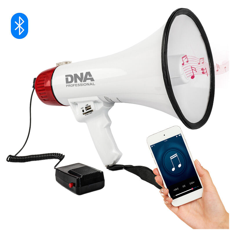 DNA MEGA1 Megafon 30W med Bluetooth, USB, AUX & MicroSD